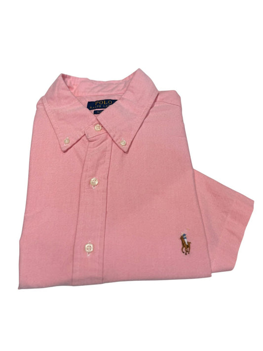 Camisa Polo R.L hombre Oxford Manga Corta Rosada