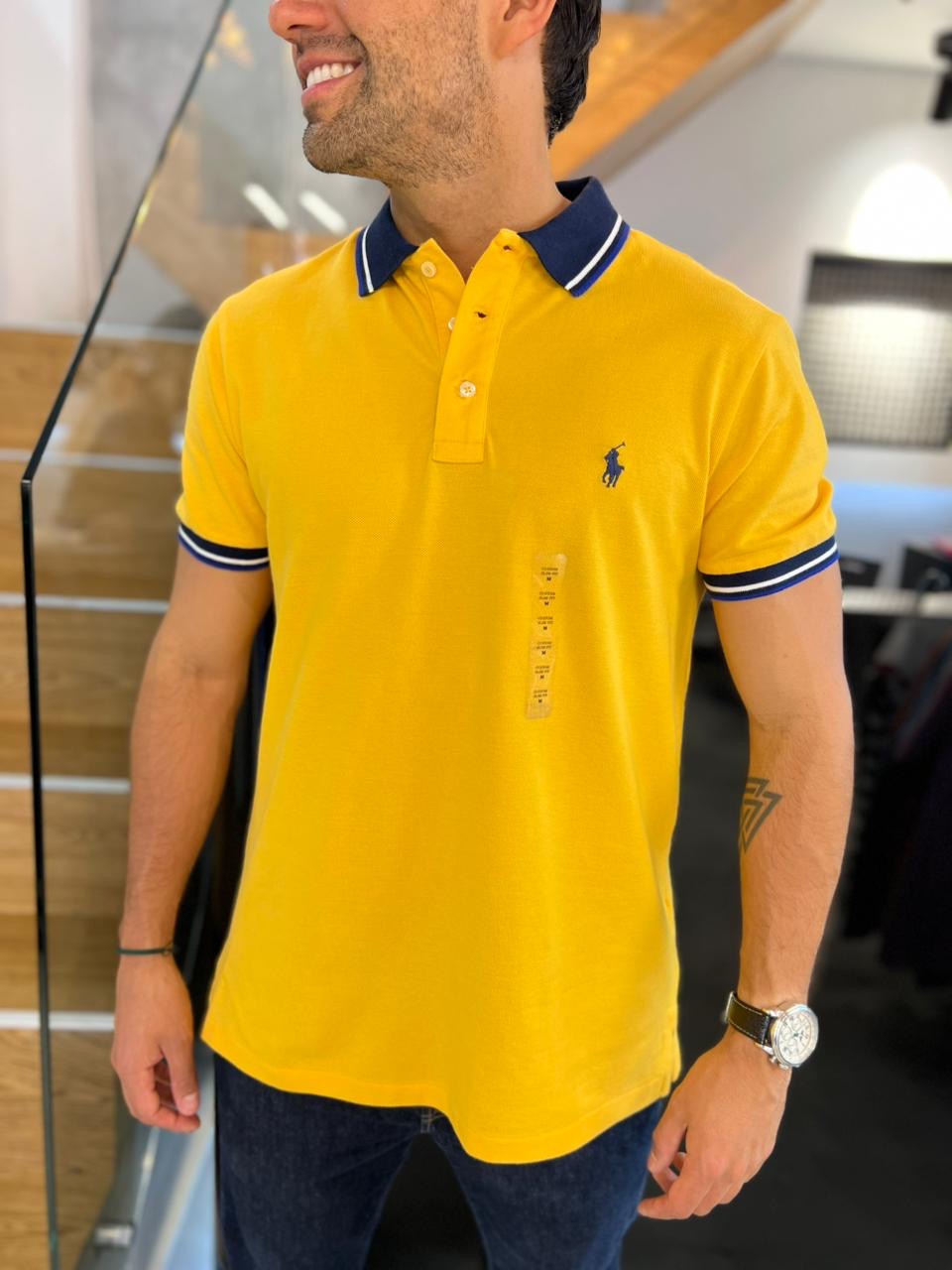 Polo R.L hombre Amarillo Custom Fit