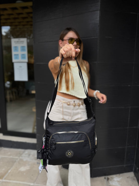 Bolso de Mano Negro-Dorado