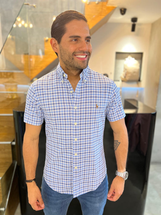Camisa Polo R.L hombre Algodón Slim Fit Manga Corta
