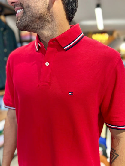 Polo Tommy Hilfiger Hombre Clásico Rojo