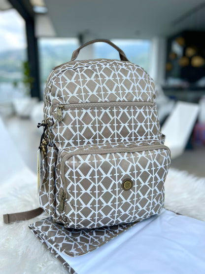 Pañalera Morral Dorada Estampada
