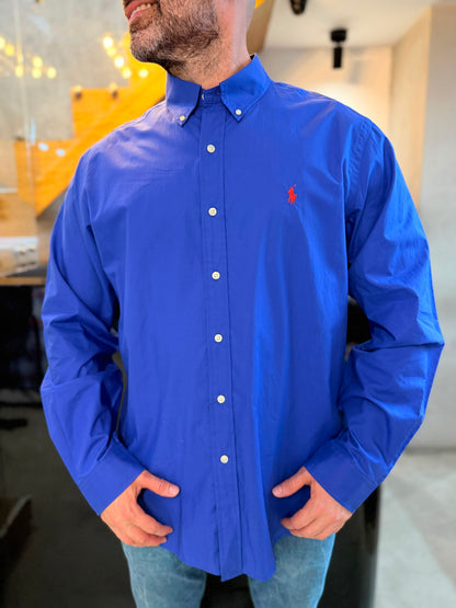 Camisa Polo R.L hombre Algodón Azul Rey Caballo Rojo