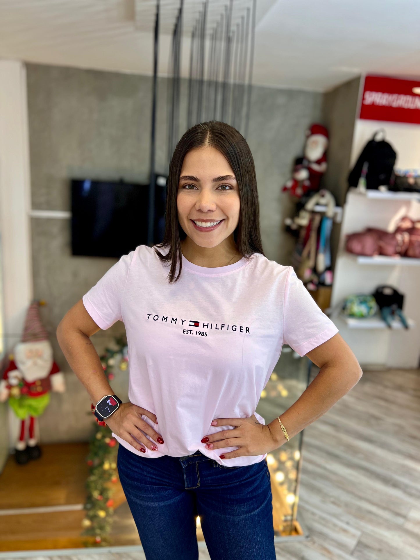 Camiseta Tommy Hilfiger Mujer Rosada