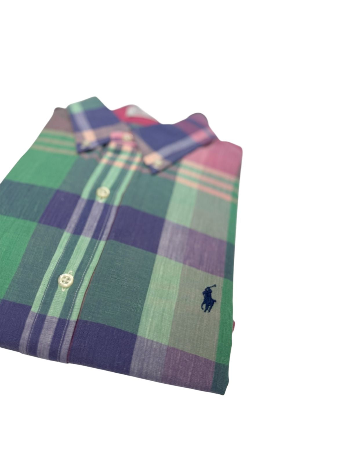 Camisa Polo R.L hombre Lino Cuadros