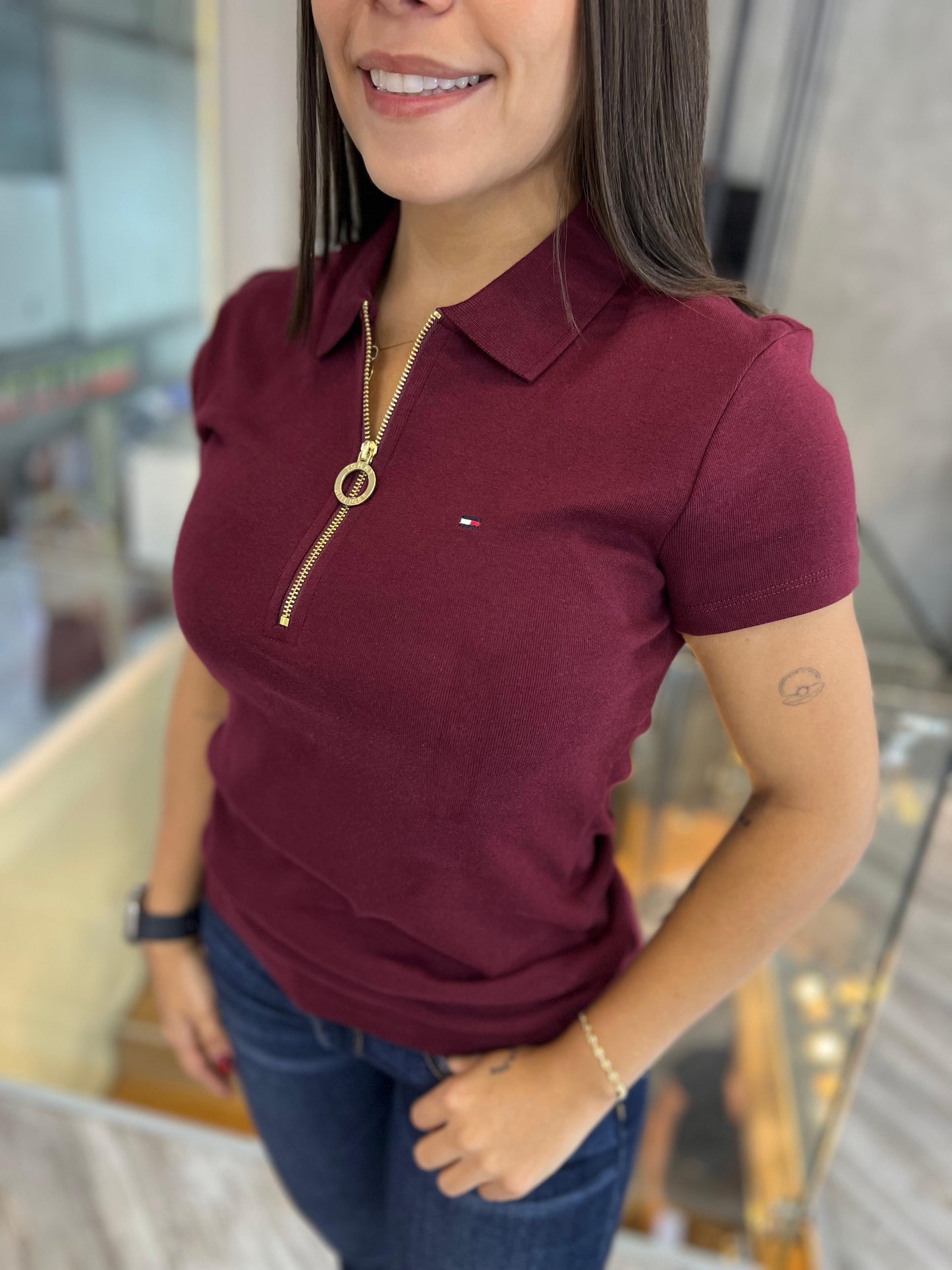 Polo Tommy Hilfiger Mujer Vinotinto