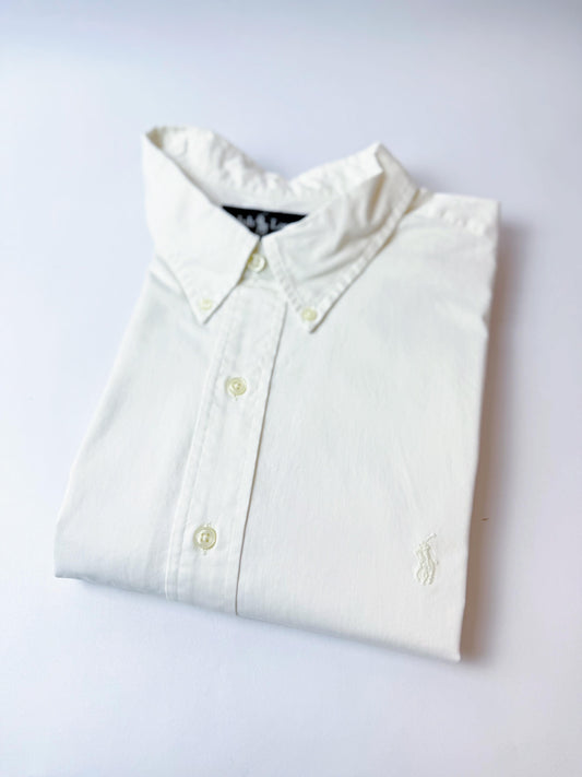 Camisa Polo R.L hombre Oxford Blanca