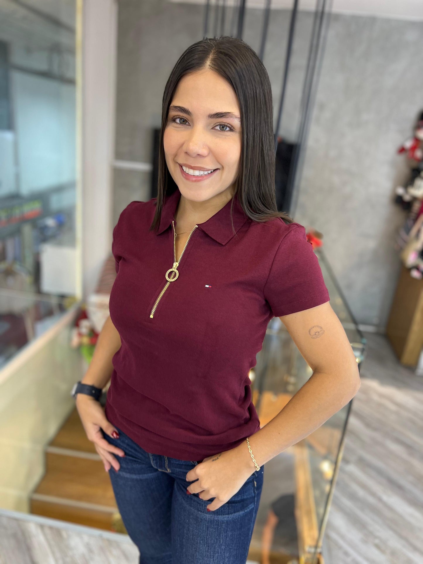 Polo Tommy Hilfiger Mujer Vinotinto