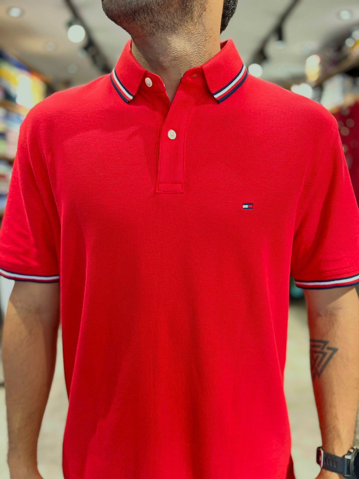 Polo Tommy Hilfiger Hombre Clásico Rojo