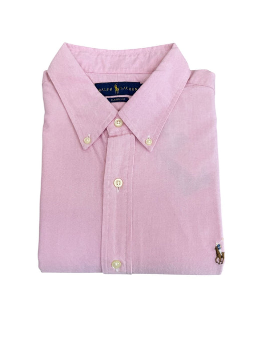 Camisa Polo R.L hombre Oxford Rosada