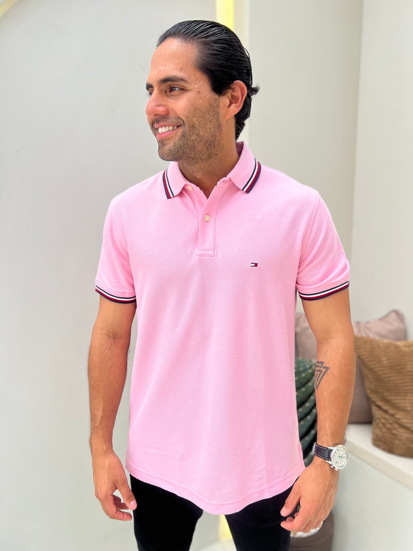 Polo Tommy Hilfiger Hombre Rosado N.C
