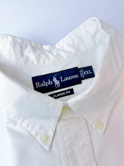 Camisa Polo R.L hombre Oxford Blanca