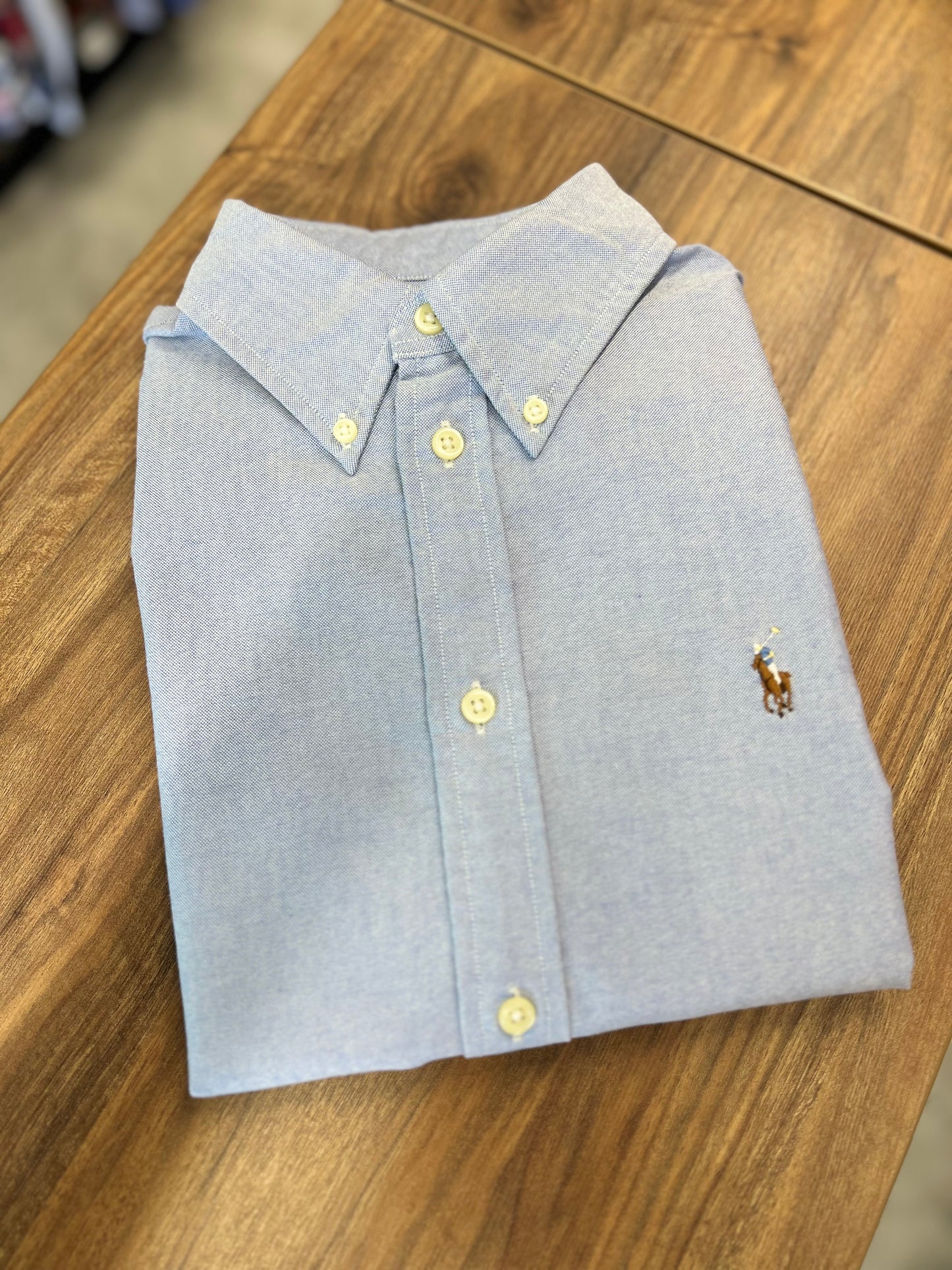 Camisa Polo R.L dama Celeste
