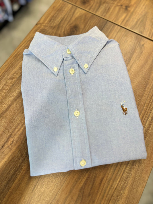 Camisa Polo R.L dama Celeste