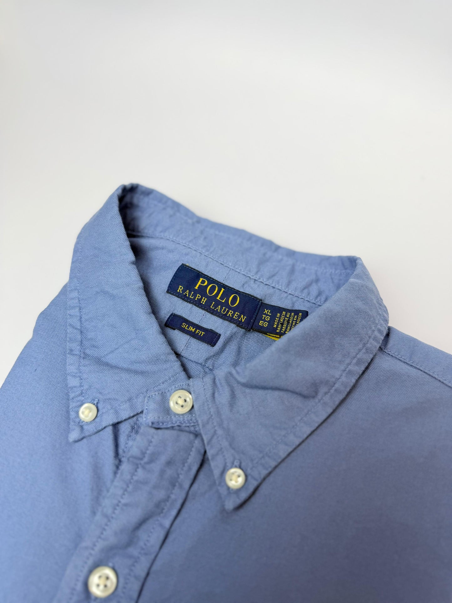 Camisa Polo R.L hombre Oxford Slim Fit Azul Oscuro Caballo Azul