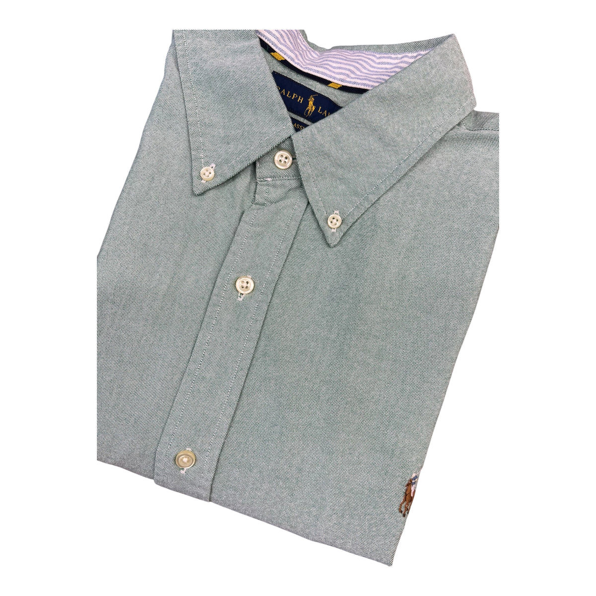Camisa Polo R.L hombre Oxford Verde Menta Caballo Multicolor