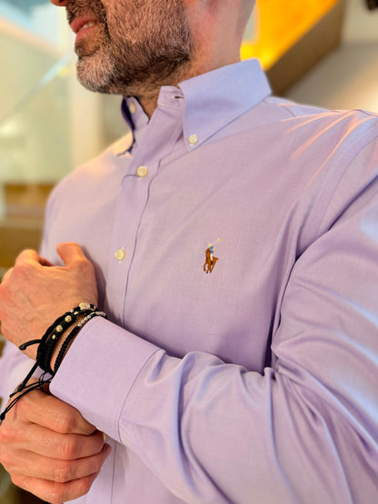 Camisa Polo R.L hombre Algodón Morada Caballo Multicolor