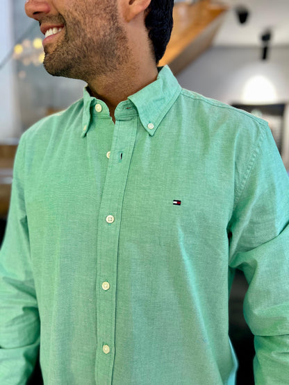 Camisa Tommy Hilfiger Oxford Verde