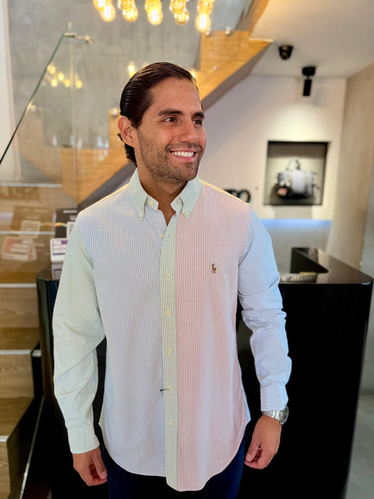 Camisa Polo R.L hombre Oxford Cuadros Rayas Colores Caballo Multicolor