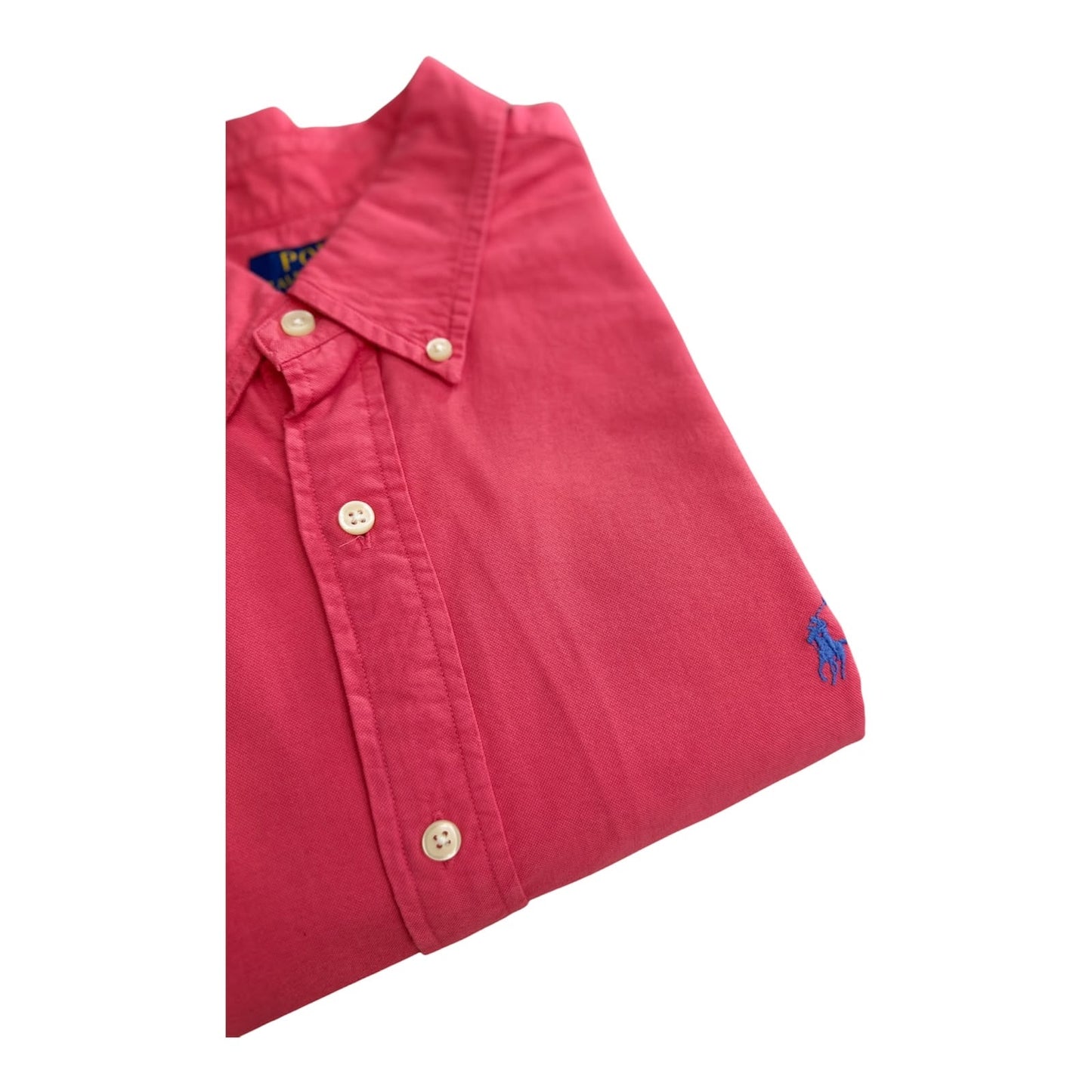 Camisa Polo R.L hombre Oxford Coral Caballo Celeste