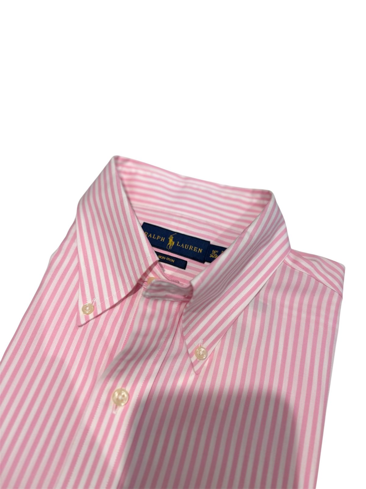 Camisa Polo R.L hombre Algodón Rayas Rosadas Caballo Rosado