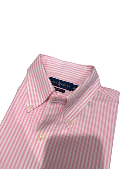 Camisa Polo R.L hombre Algodón Rayas Rosadas Caballo Rosado