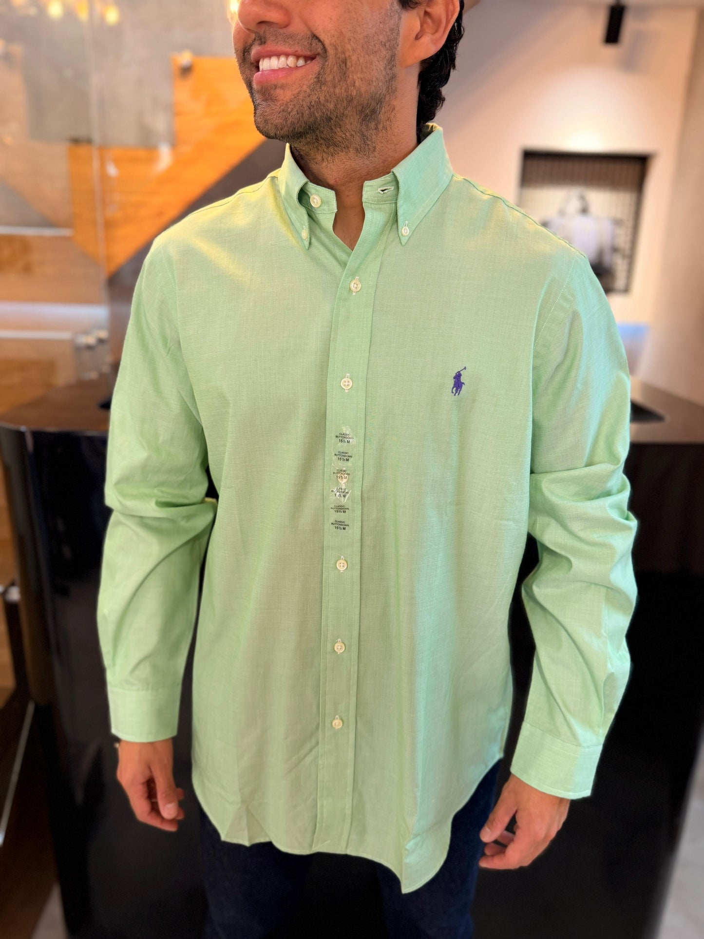 Camisa Polo R.L hombre Algodón Verde Caballo Morado