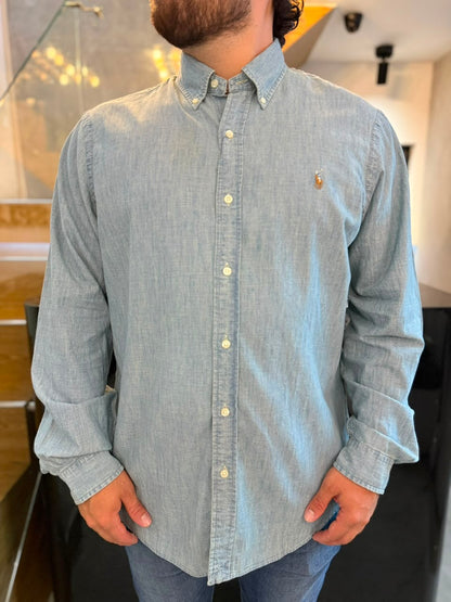 Camisa Polo R.L hombre Algodón Denim Caballo Multicolor