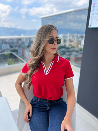 Polo Náutica Mujer Rojo