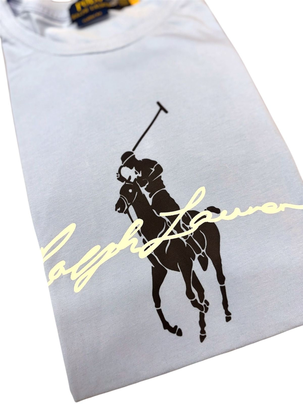 Camiseta Polo R.L hombre Algodón Celeste