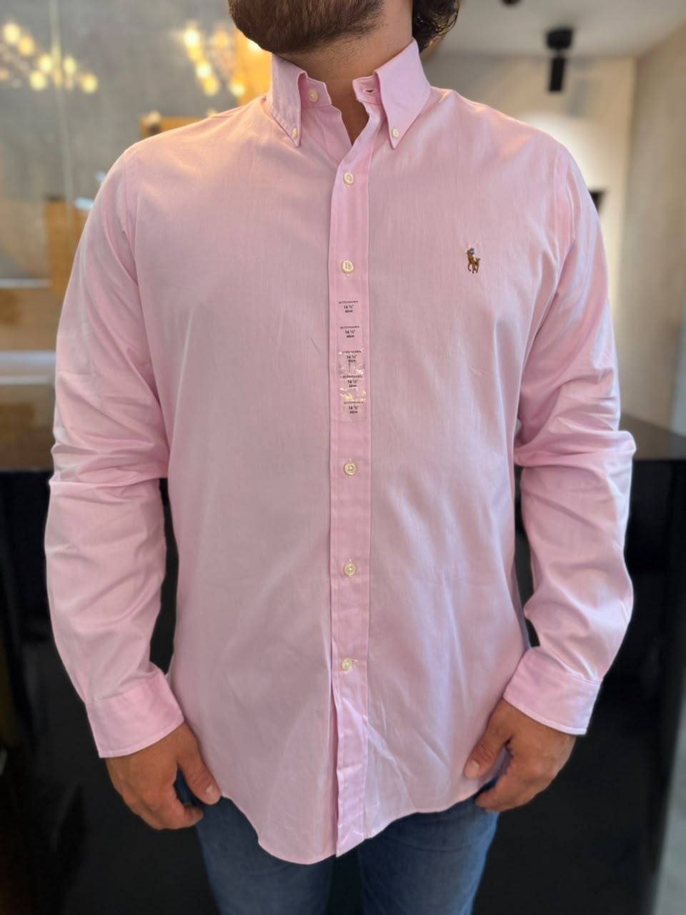 Camisa Polo R.L hombre Algodón Rosada Caballo Multicolor