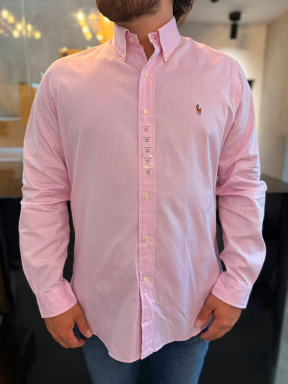Camisa Polo R.L hombre Algodón Rosada Caballo Multicolor