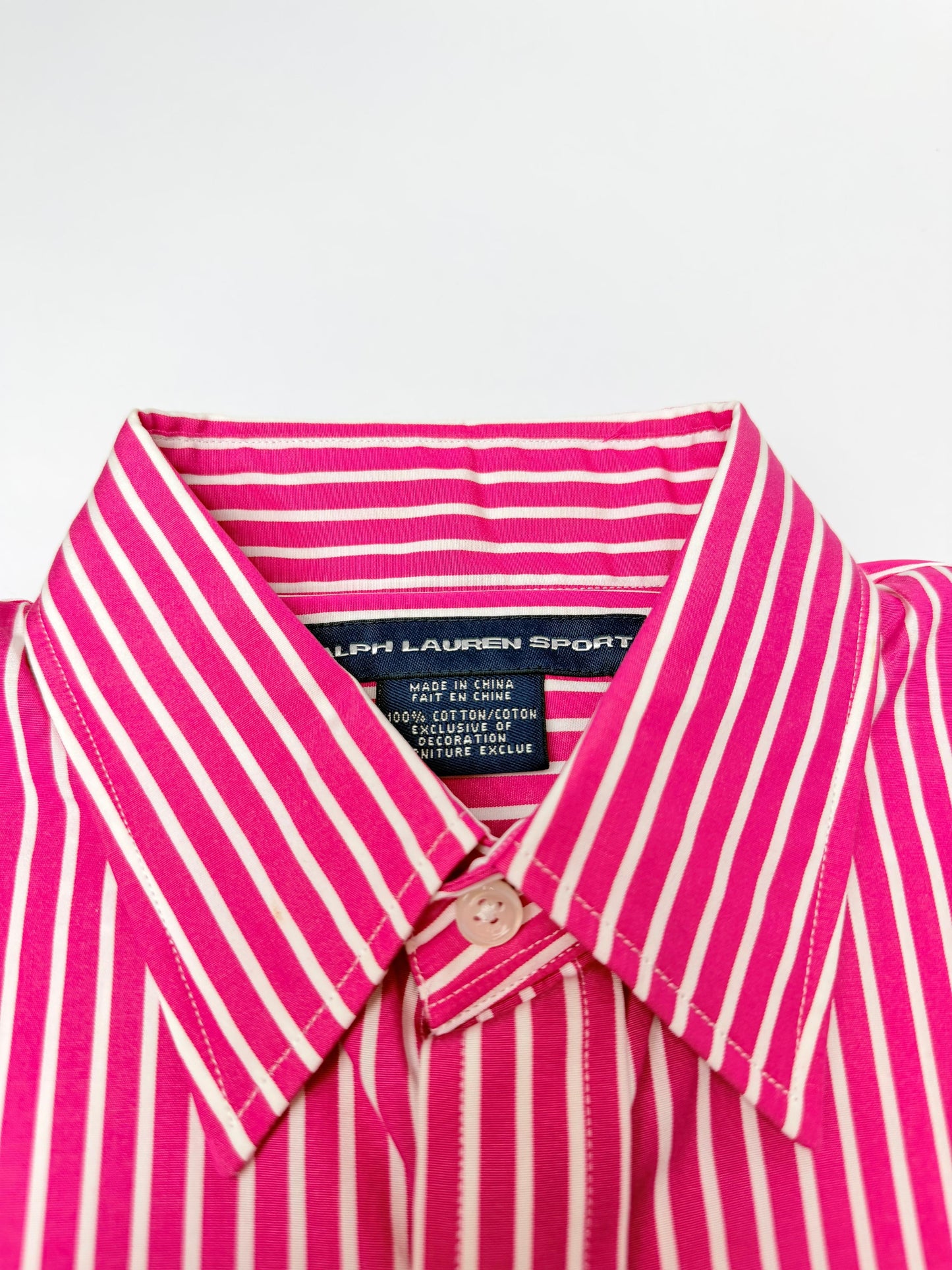 Camisa Polo R.L dama Algodón Rayas Rosadas