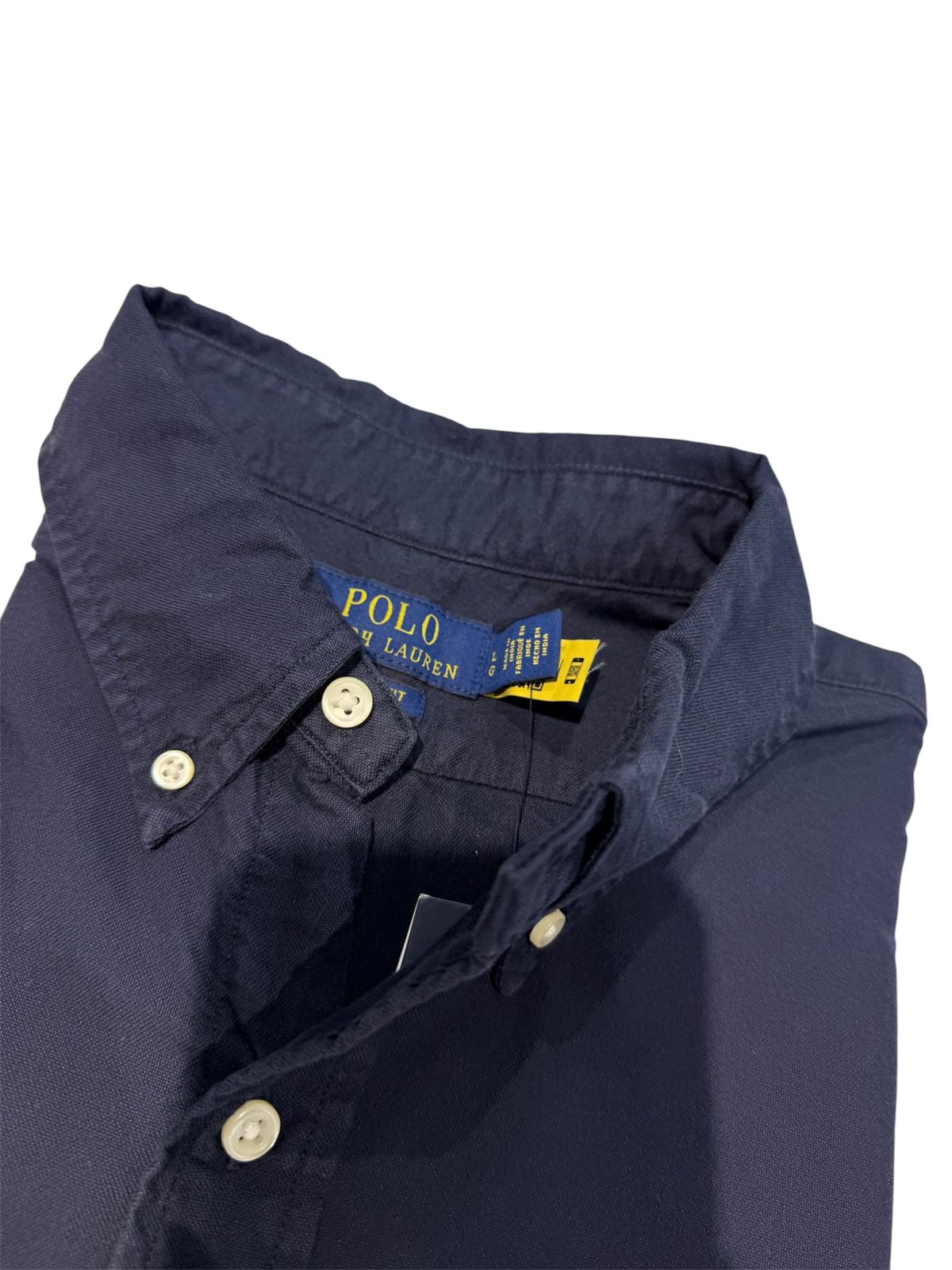 Camisa Polo R.L hombre Oxford Azul Caballo Rojo