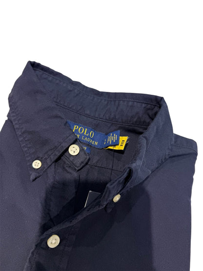 Camisa Polo R.L hombre Oxford Azul Caballo Rojo