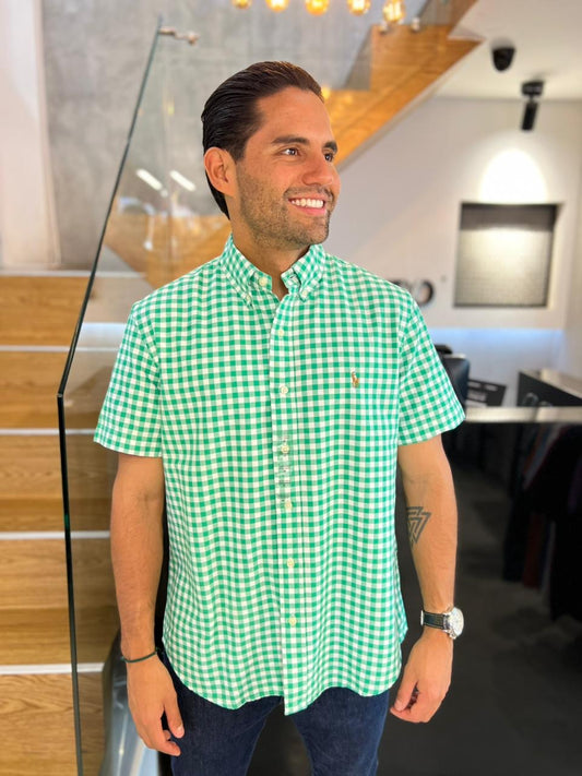 Camisa Polo R.L hombre Oxford Manga Corta