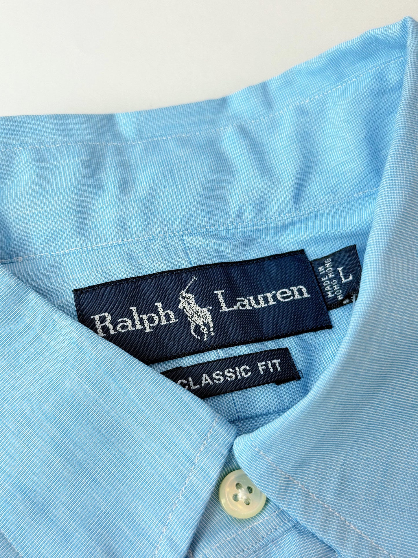 Camisa Polo R.L hombre Celeste Algodón