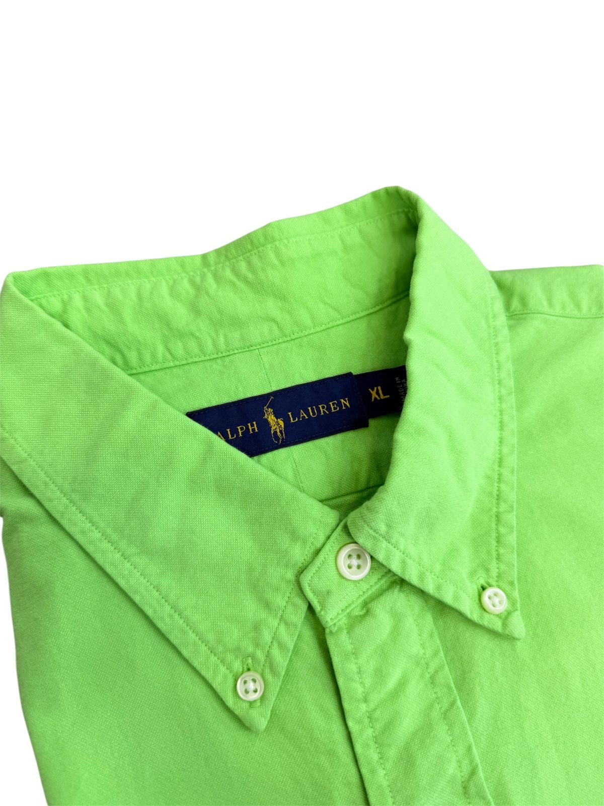 Camisa Polo R.L hombre Oxford Verde Caballo Rosado