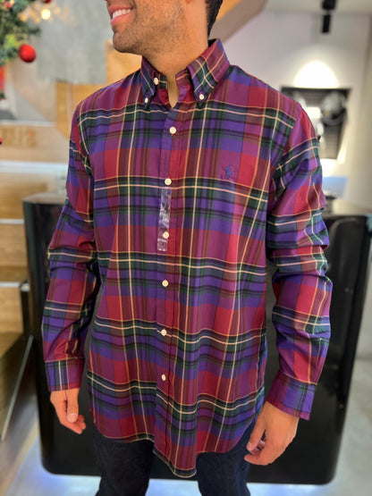 Camisa Polo R.L hombre Algodón Cuadros