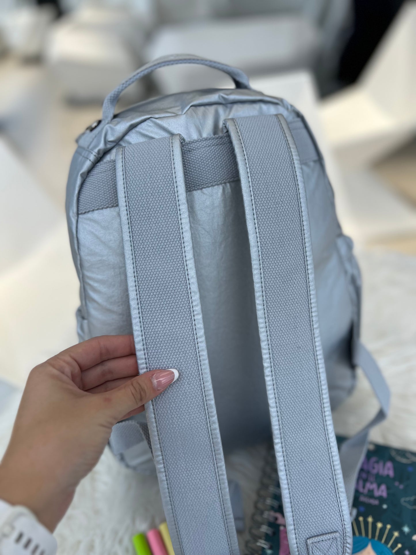 Morral talla M Plateado