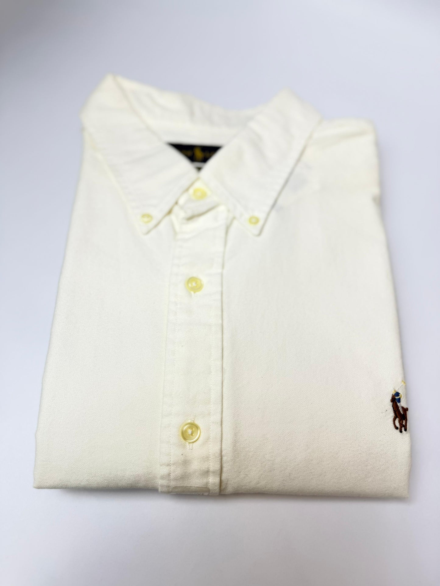 Camisa Polo R.L hombre Oxford Blanca Caballo Multicolor