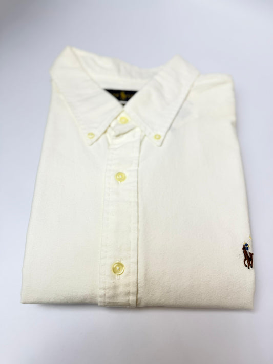 Camisa Polo R.L hombre Oxford Blanca Caballo Multicolor