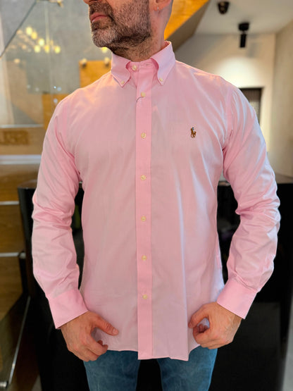 Camisa Polo R.L hombre Algodón Rosada Caballo Multicolor