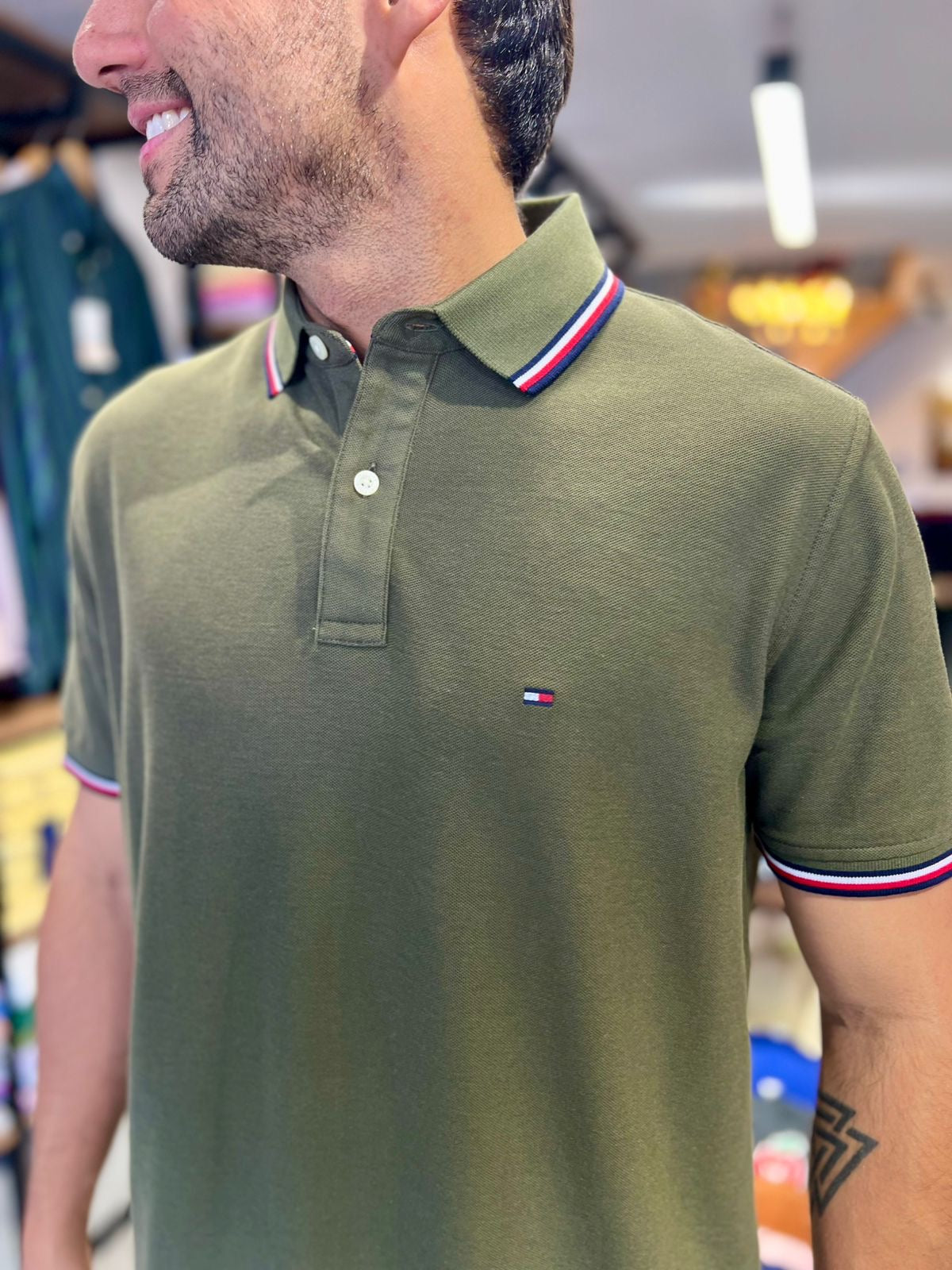 Polo Tommy Hilfiger Hombre Clasico Verde