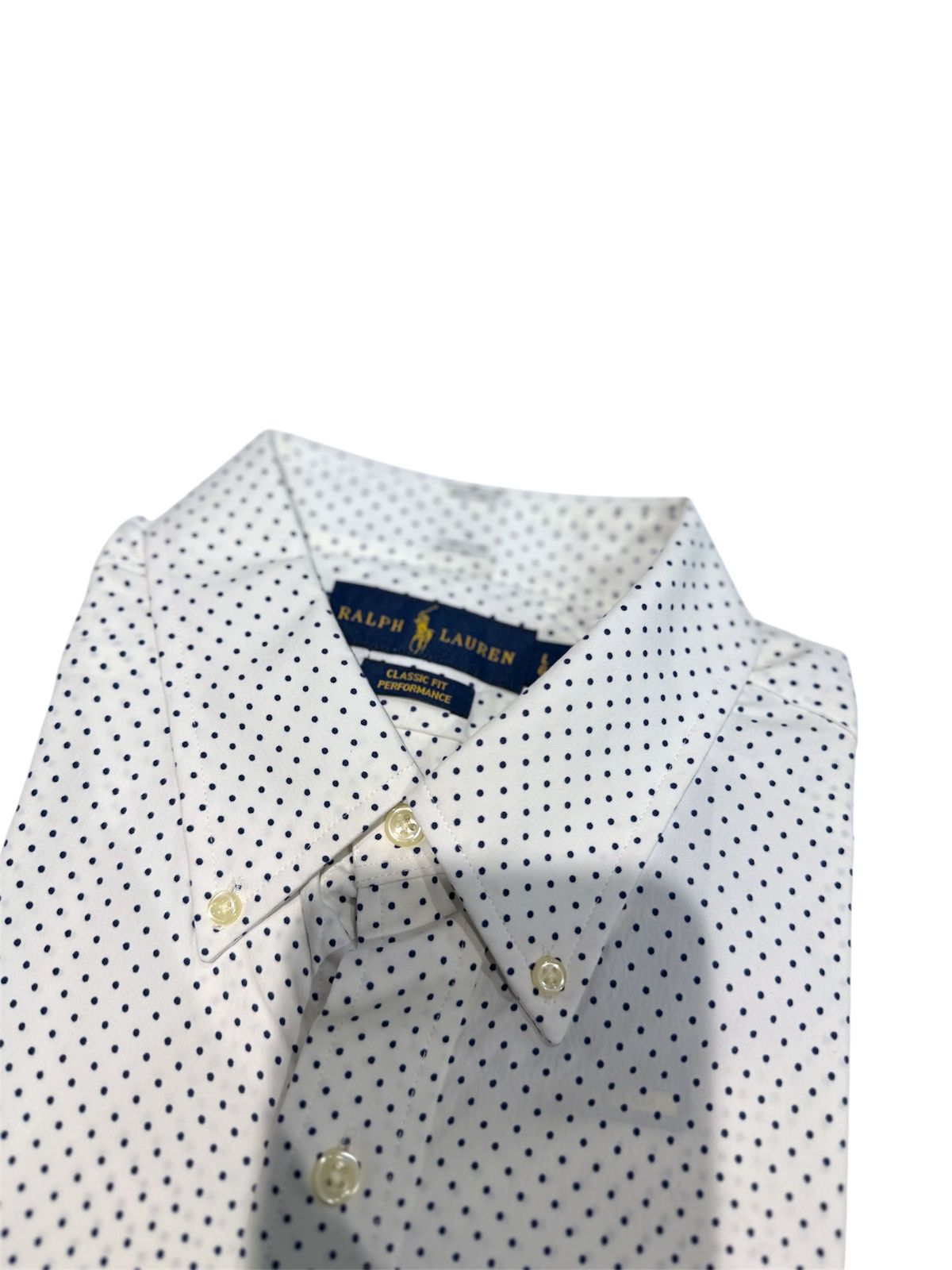 Camisa Polo R.L hombre Performance Puntos Azules