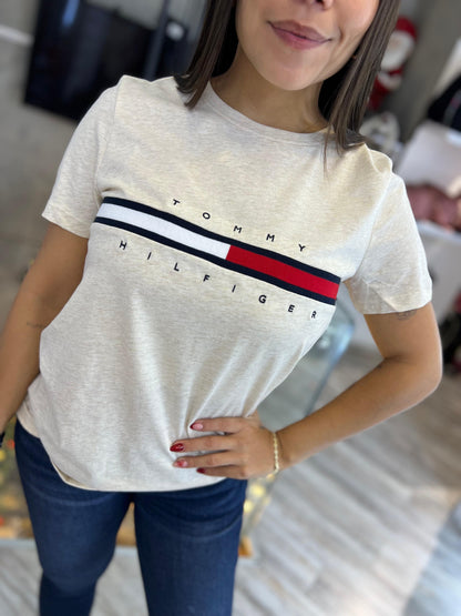 Camiseta Tommy Hilfiger Mujer Beige