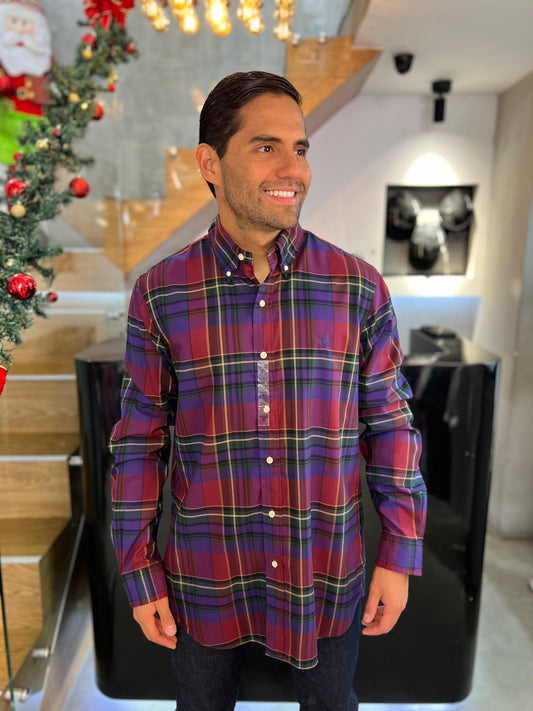 Camisa Polo R.L hombre Algodón Cuadros