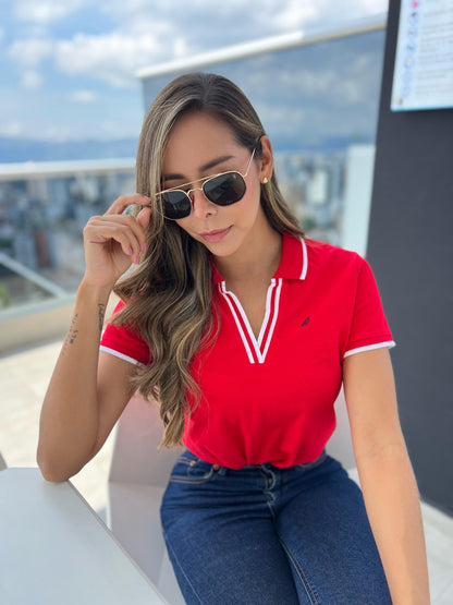 Polo Náutica Mujer Rojo