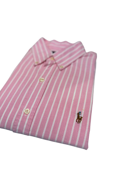 Camisa Polo R.L hombre Oxford Rayas Rosas Caballo Multicolor