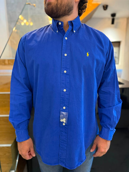 Camisa Polo R.L hombre Algodón Azul Rey Caballo Amarillo